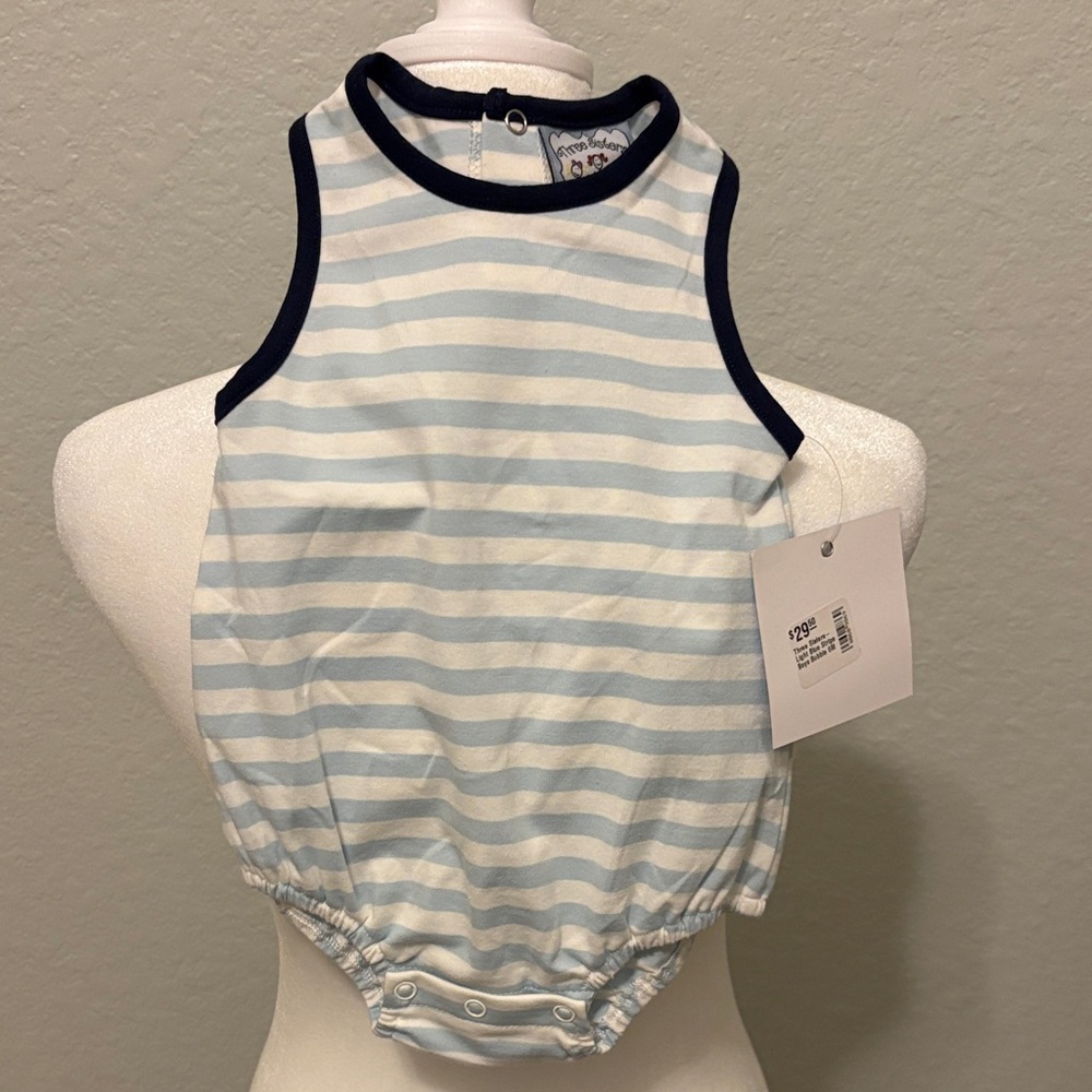 Striped Blue and White boys bubble